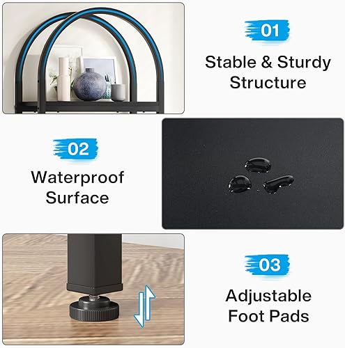 Miniatura 7 de Tribesigns Estantería abierta de 4 niveles, estantería industrial arqueada de 71 pulgadas con marco de metal, estante de almacenamiento de granja