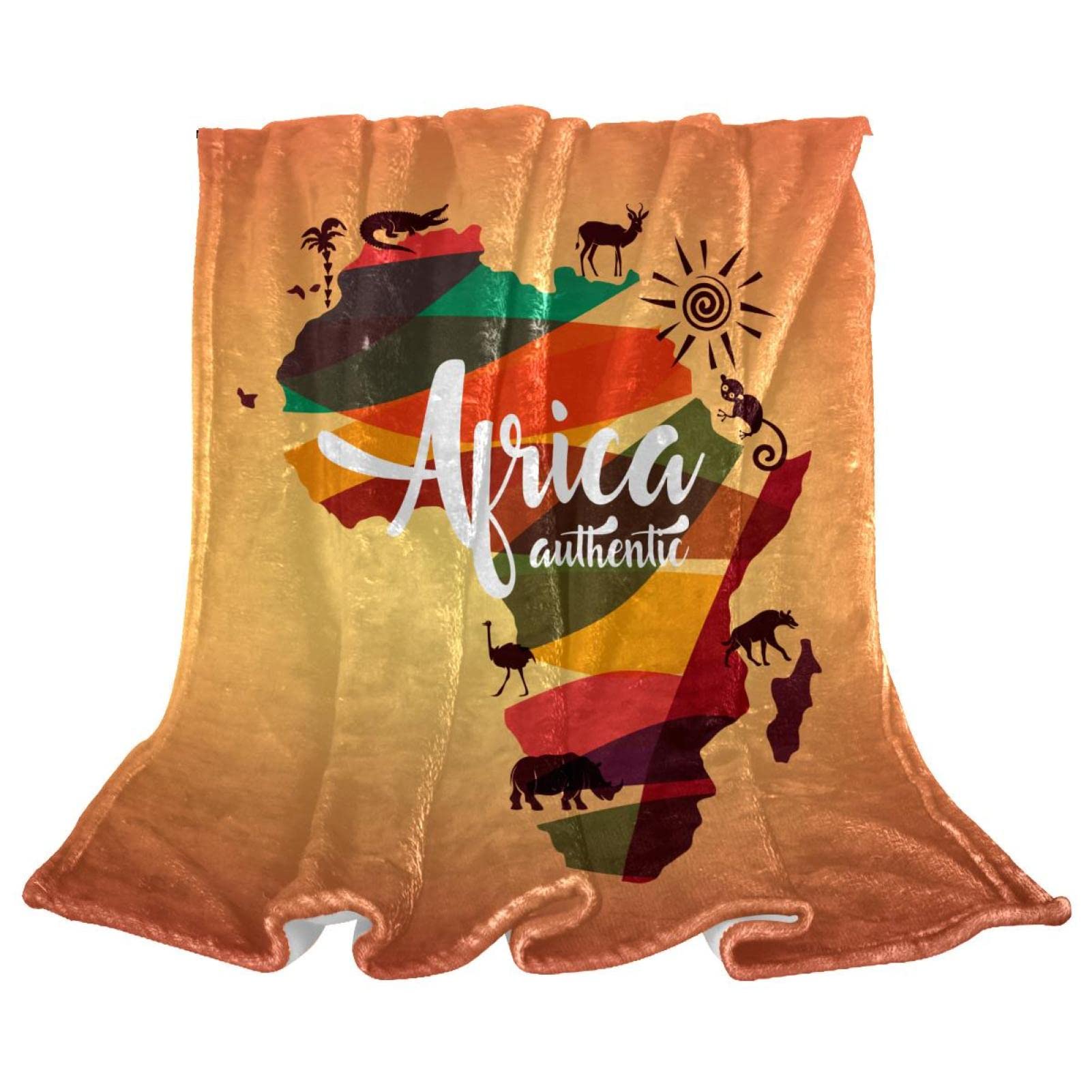 Couverture polaire animaux style africain contre le froid du lit et canapé