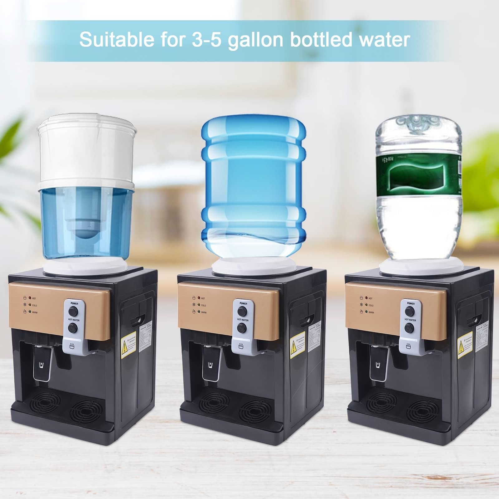 Distributeur de refroidisseur d'eau à chargement par le haut avec eau chaude, froide et à température ambiante pour comptoir, distributeur d'eau pour bureau à domicile, dortoir, café, thé, bar Distributeur de refroidisseur d'eau à chargement par le haut avec eau chaude, froide et à température ambiante pour comptoir, distributeur d'eau pour bureau à domicile, dortoir, café, thé, bar