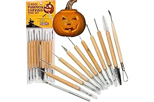 Complete Halloween Carving Kit - 21 Pieces for Carving and Decorating Spooky Halloween Pumpkins Professionally