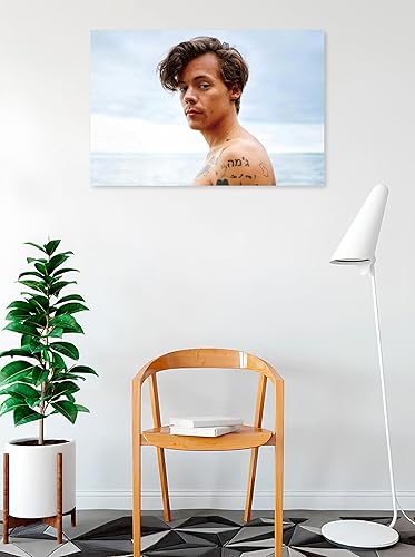 Miniatura 2 de BUY ART FOR LESS Officially Licensed Harry Styles Beach Photo 36 x 24 Inch Art Print Poster - Decorative Print - Poster Paper - Ready to Frame