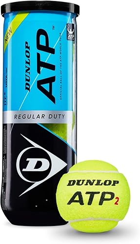 DUNLOP ATP Super Premium - Pelotas de tenis de servicio regular - Lo mejor para arcilla y canchas interiores - 3 latas de pelota (12 latas 12 caja)
