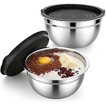 Beasea Mixing Bowls with Lids, 2 Pack 1.5 QT Small Stainless Steel Mixing Bowls with Lids, Nesting Metal Bowl Set for Kitchen, Baking, Prepping, Serving, Cooking