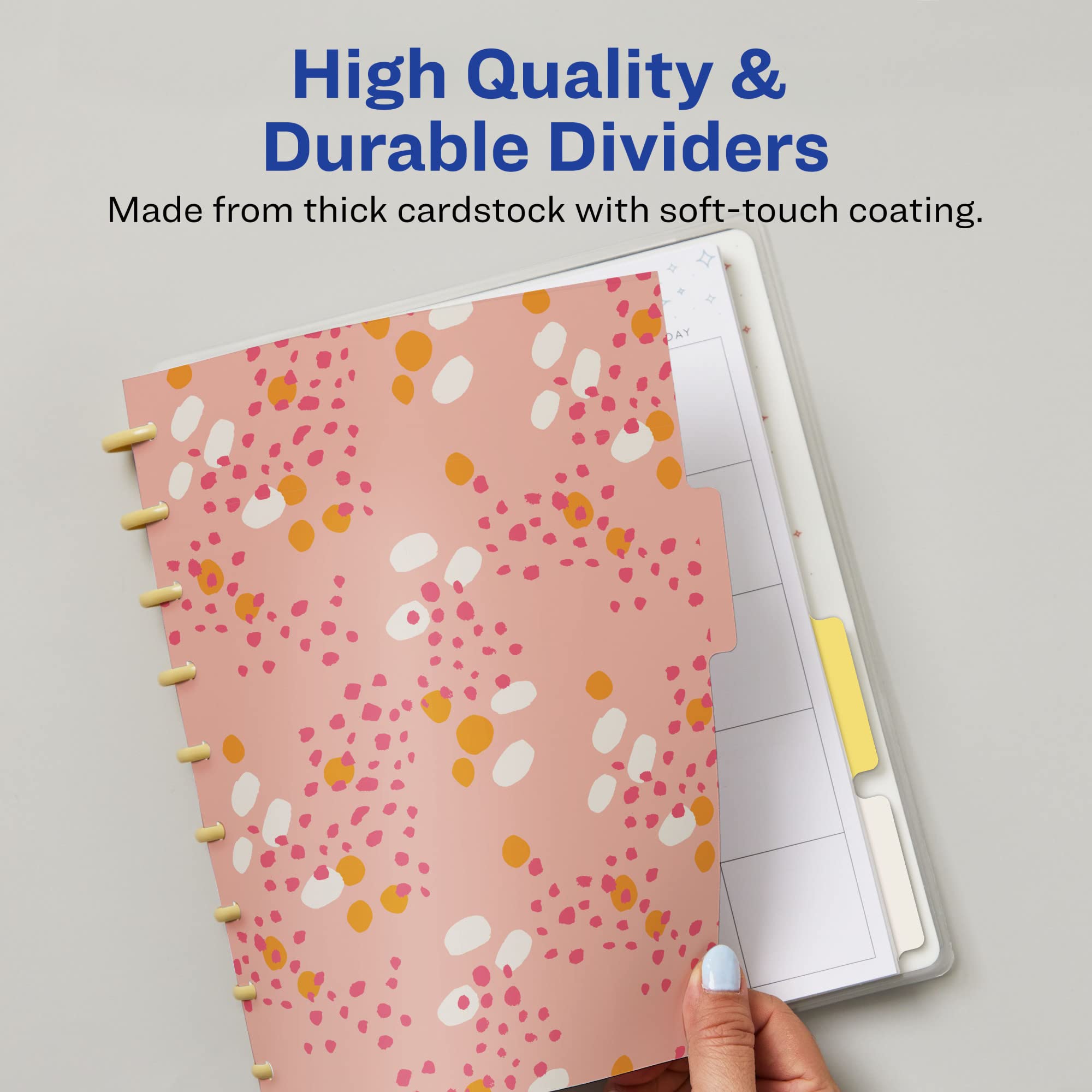 Avery Planner Dividers For Happy Planner - 9-Disc Classic Size With Brushed Cheetah Print