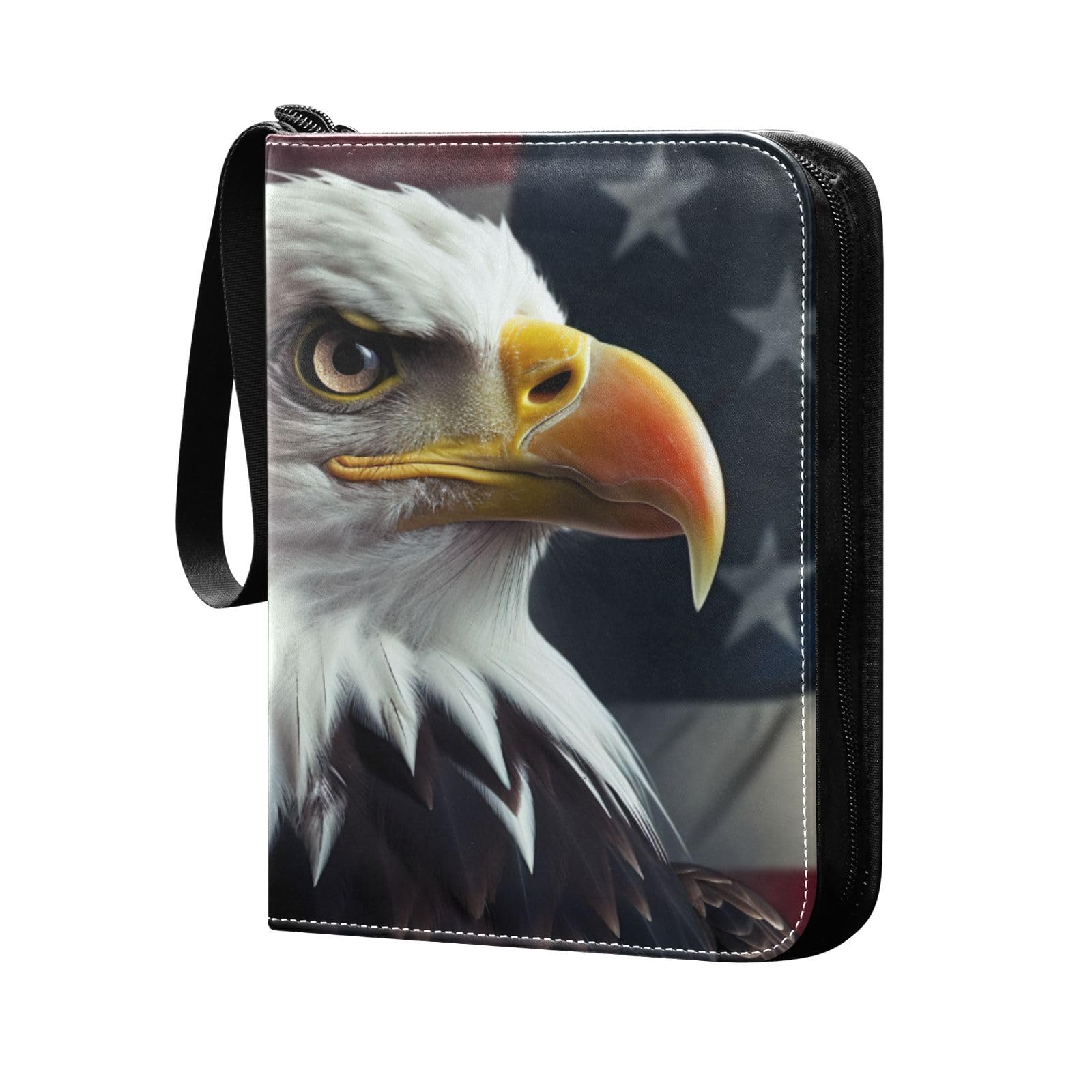American Flag Eagle Waterproof Trading Card Binder,400-Pocket Trading Album Display Holder,Display Case with Card Sleeves Card Holder Protectors Set for Soccer Card,Gaming Cards,Yugioh,MTG and Other TCG 2010193 : Toys & Games