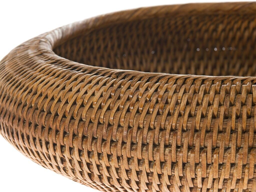 KOUBOO La Jolla Fruit Bowl – Woven Rattan Fruit Basket, Fruit Holder for Kitchen Counter, Decorative Bowl for Vegetables, Baskets for Home Decor Medium, Honey Brown
