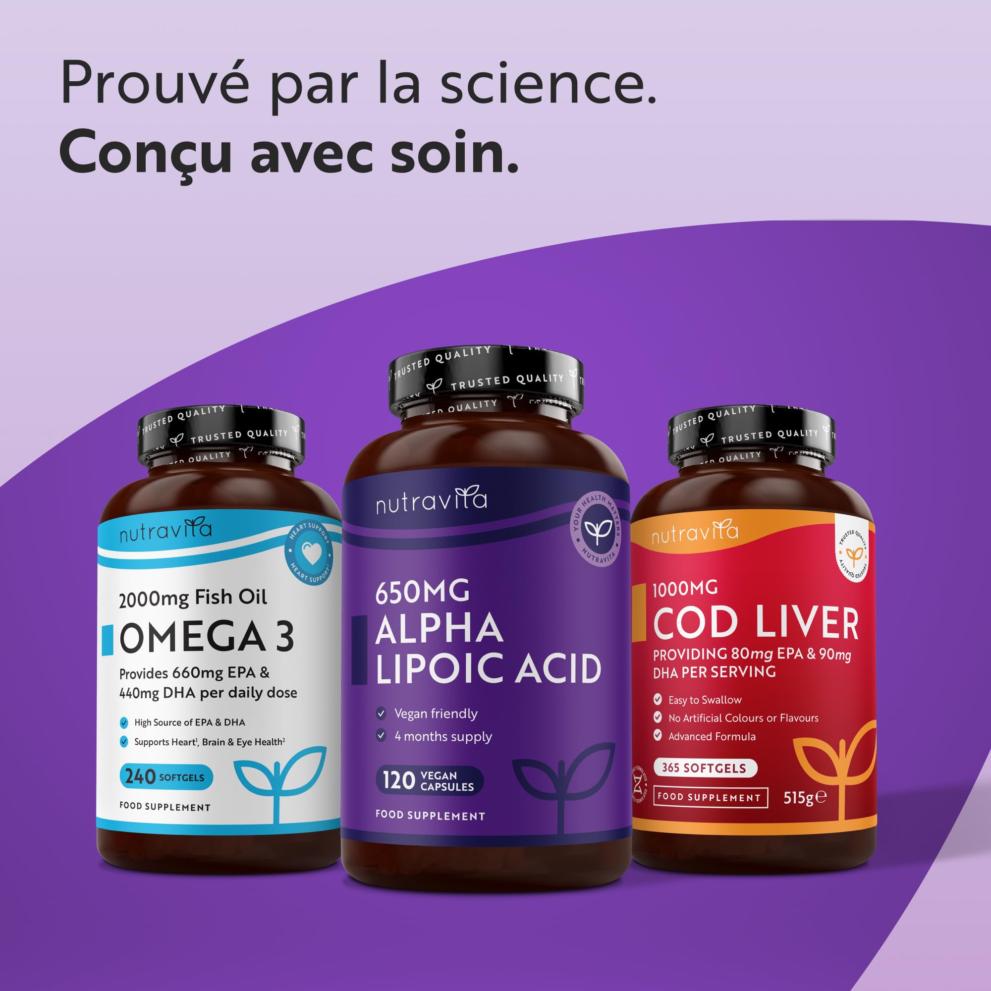 Acide Alpha-Lipoïque 650 mg − 120 Gélules Entièrement Végétales très Puissantes − 100% Naturelles, sans Agent de Remplissage Synthétiques − Provision de 4 Mois − Fabriqué au Royaume-Uni par Nutravita