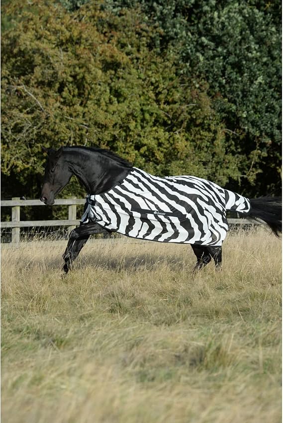 Bucas Buzz-off Zebra Detachable Neck Fly Rug 6ft6 Zebra Print