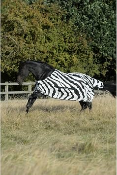Bucas Buzz-off Zebra Detachable Neck Fly Rug 6ft6 Zebra Print