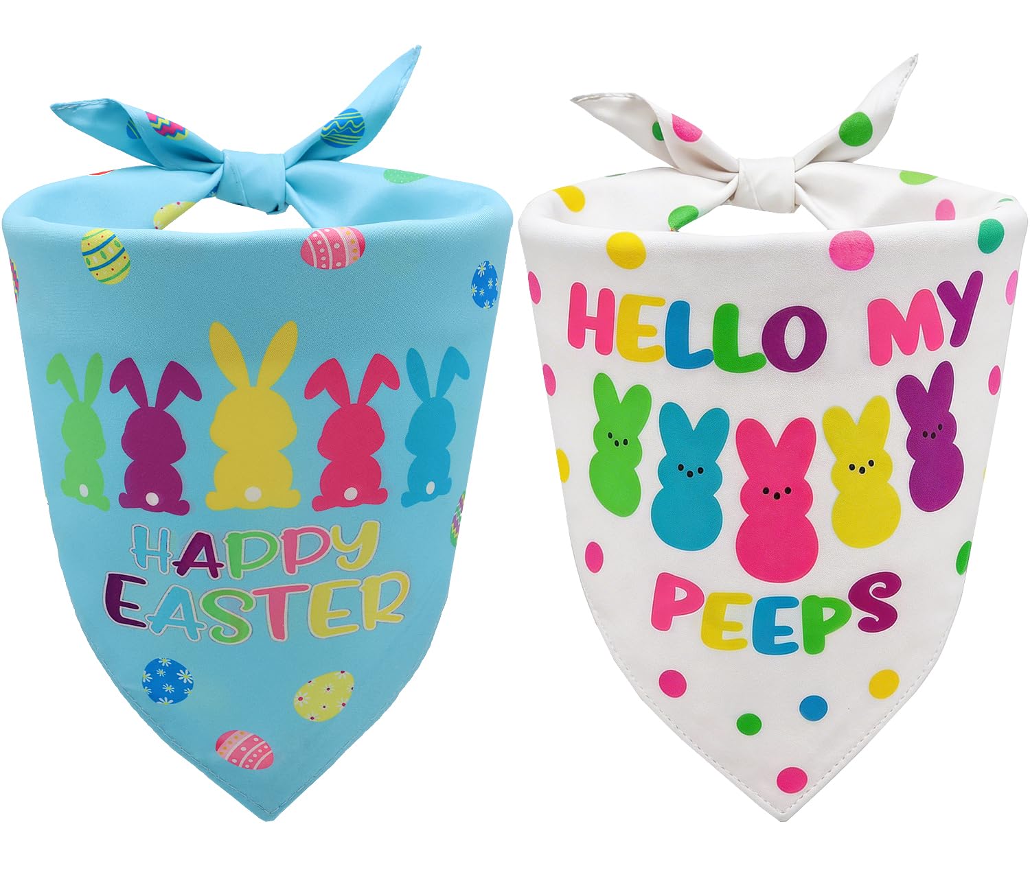 Photo 1 of Cozyhaus Easter Dog Bandanas 2PCS-Large,Adjustable Holiday Party Pets Rabbit Easter Egg Outfits,Triangle Reversible Pet Scarf for Boys and Girls,Dog Costume Gifts for Medium to Large Dogs