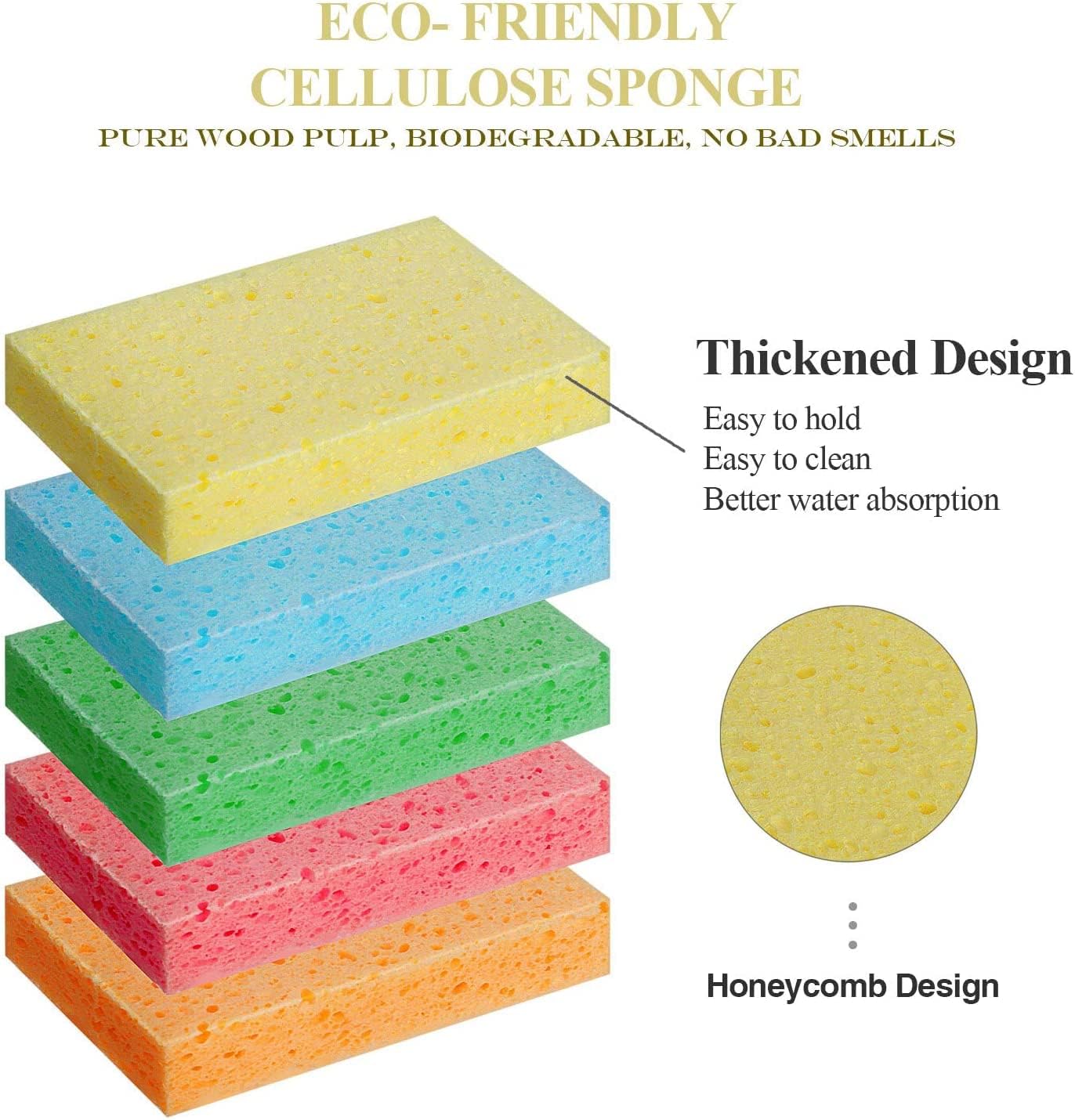 Eco Washing up Sponges, 10pcs Kitchen Sponge dishwashers Dishwashing