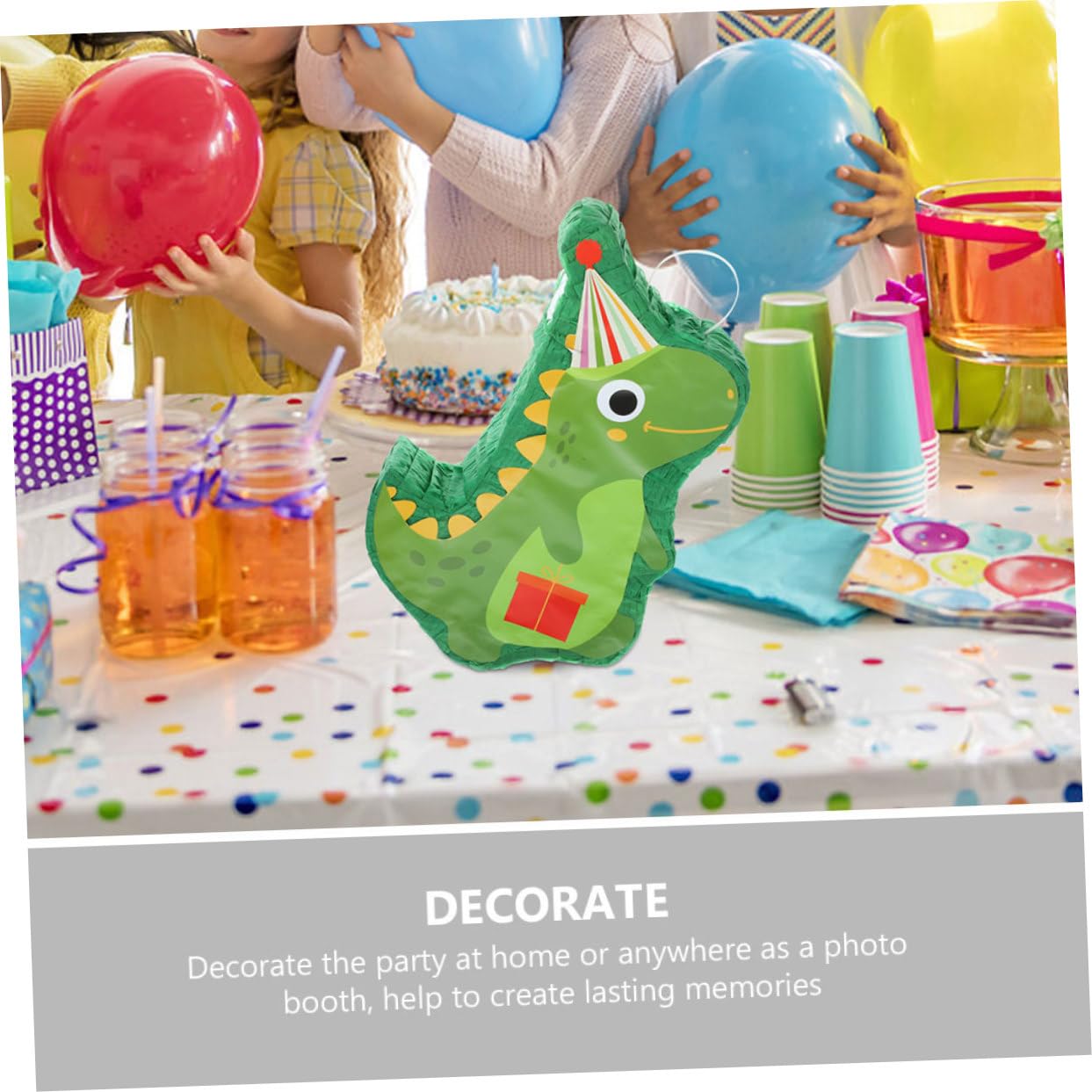 Abaodam Pinata Dinosauro in Carta per Festa di Compleanno, Set Bastone e Maschera, Decorazione Unica e Divertente per Carnevale e Fiesta