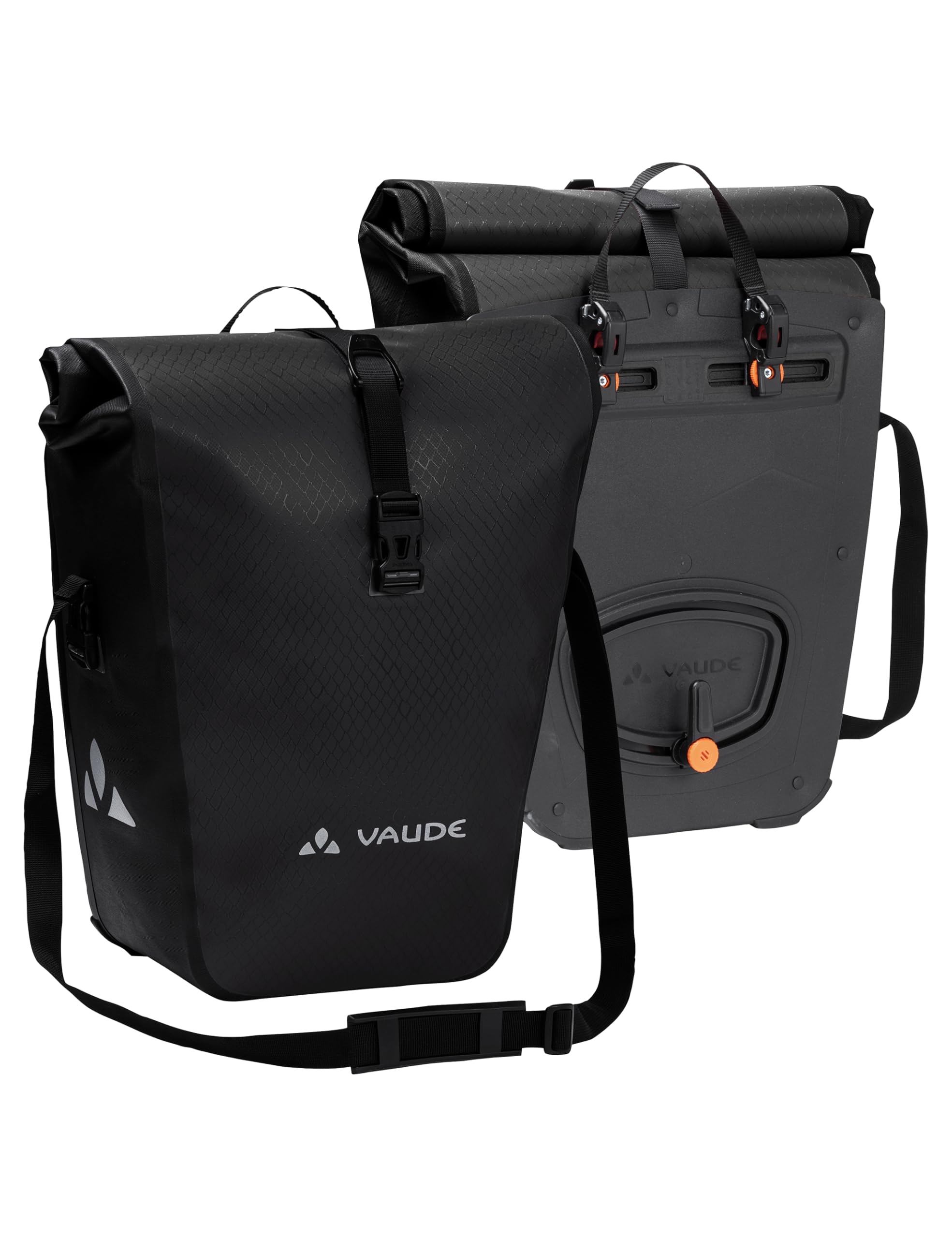VAUDE Fahrradtaschen für Gepäckträger Aqua Back 2 x 24 L, Hinterradtaschen wasserdicht, Fahrrad Gepäckträgertasche hinten, einfache Befestigung – Made in Germany, black Sport & Freizeit