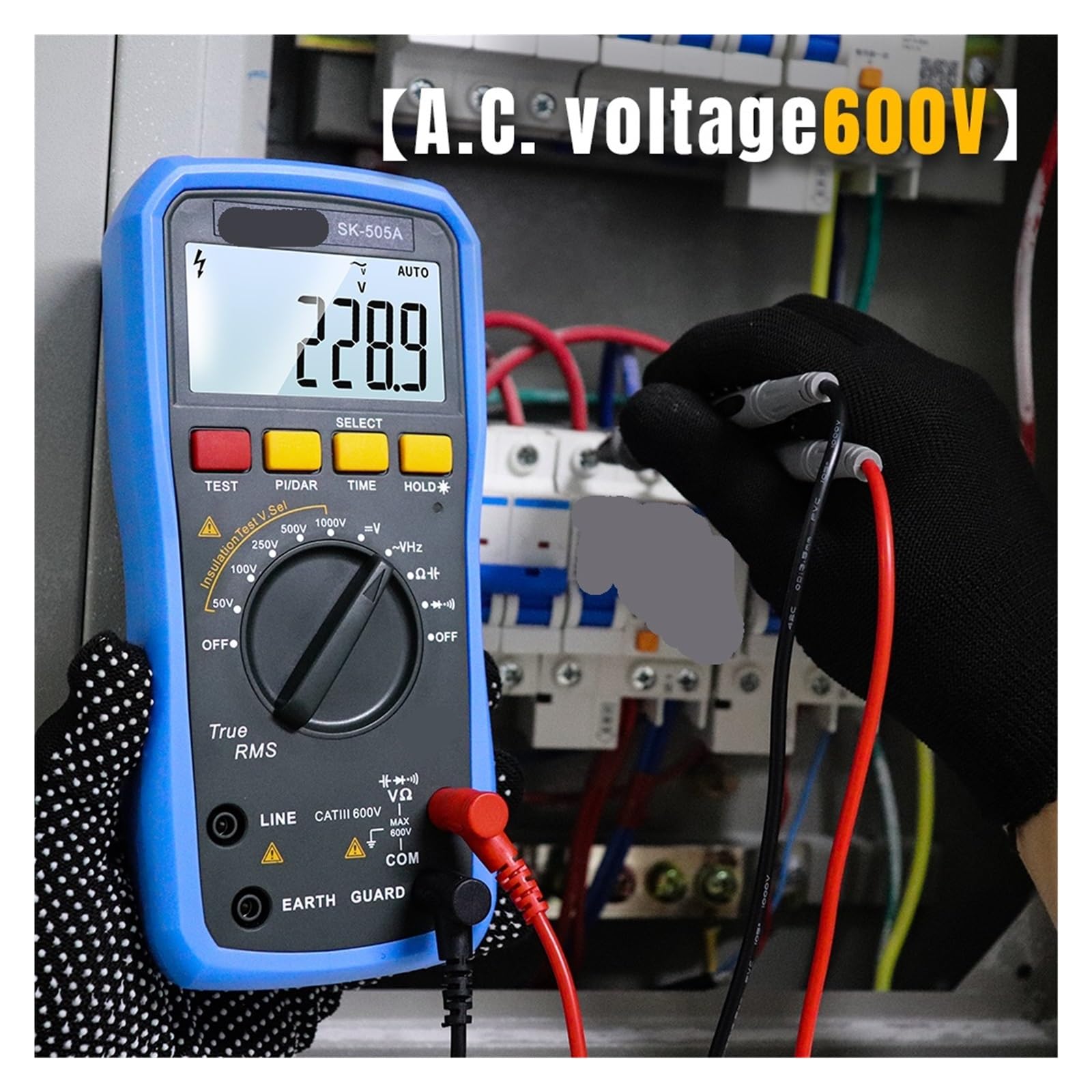 Multimetr Cyfrowy, Tester rezystancji izolacji 2 w 1 – megaomomierz 1000 V, woltomierz, miernik napięcia AC/DC