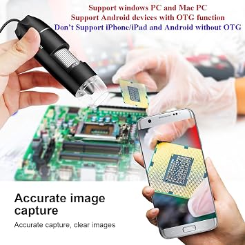 USB Digital Microscope Compatible with Android Windows Linux Mac