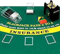 Vista 6 de Aoriher Juego Combinado de Blackjack, Incluye Fieltro de Diseño de Blackjack, Zapato Barajador Automático de Cartas de 6 Mazos, Bandejas Porta