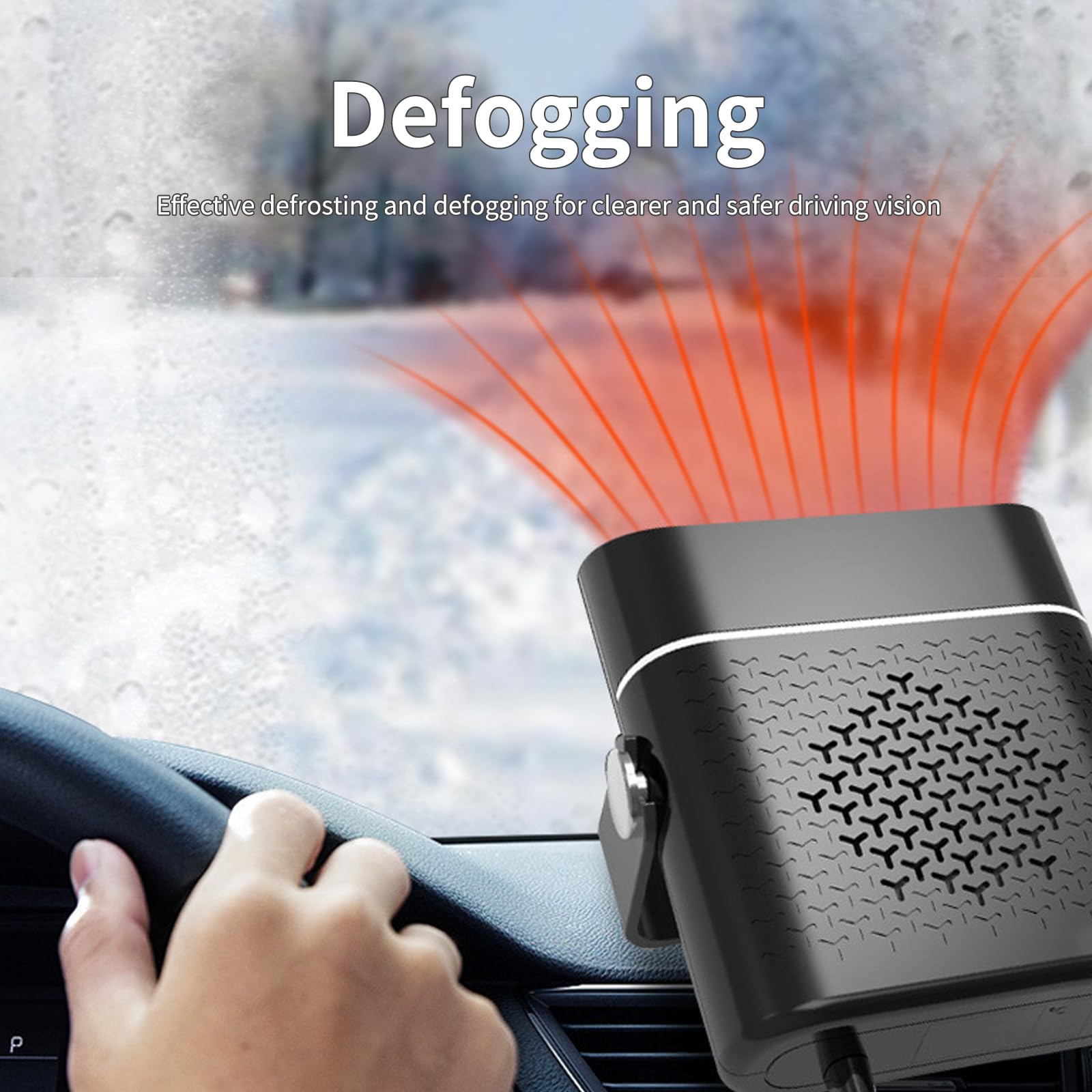 DAZZTIME Stufetta Portatile per Auto,12V 150W Riscaldatore per Auto,2 in 1 Auto Riscaldamento Sbrinatore Parabrezza,Termoventilatore Portatile per Auto,Sbrinatore Riscaldamento Auto,Auto Demister