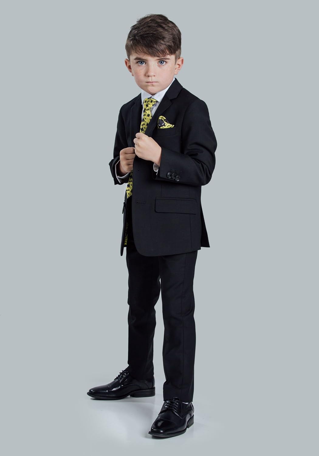 Kromoc Boys' Suits Wedding Prom Page Boy Suit Slim Fit 2 Pieces Tuxedo Jacket Trousers