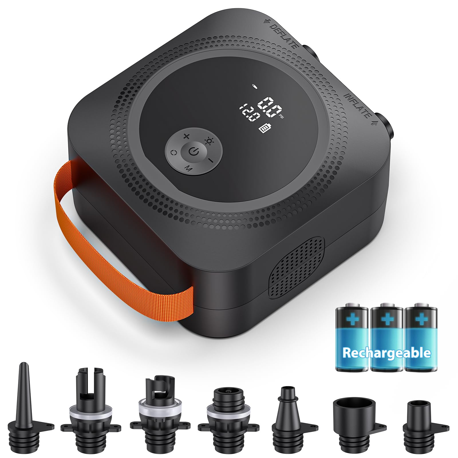 WARMTUYO SUP Pompa Elettrica, 22 PSI Pompa Aria Elettrica SUP ad Alta Pressione Ricaricabile, Intelligente Inflazione/Deflazione, Auto-Off per Tavole Gonfiabili Paddle Boards, Barche, Kayak, Kitesurf