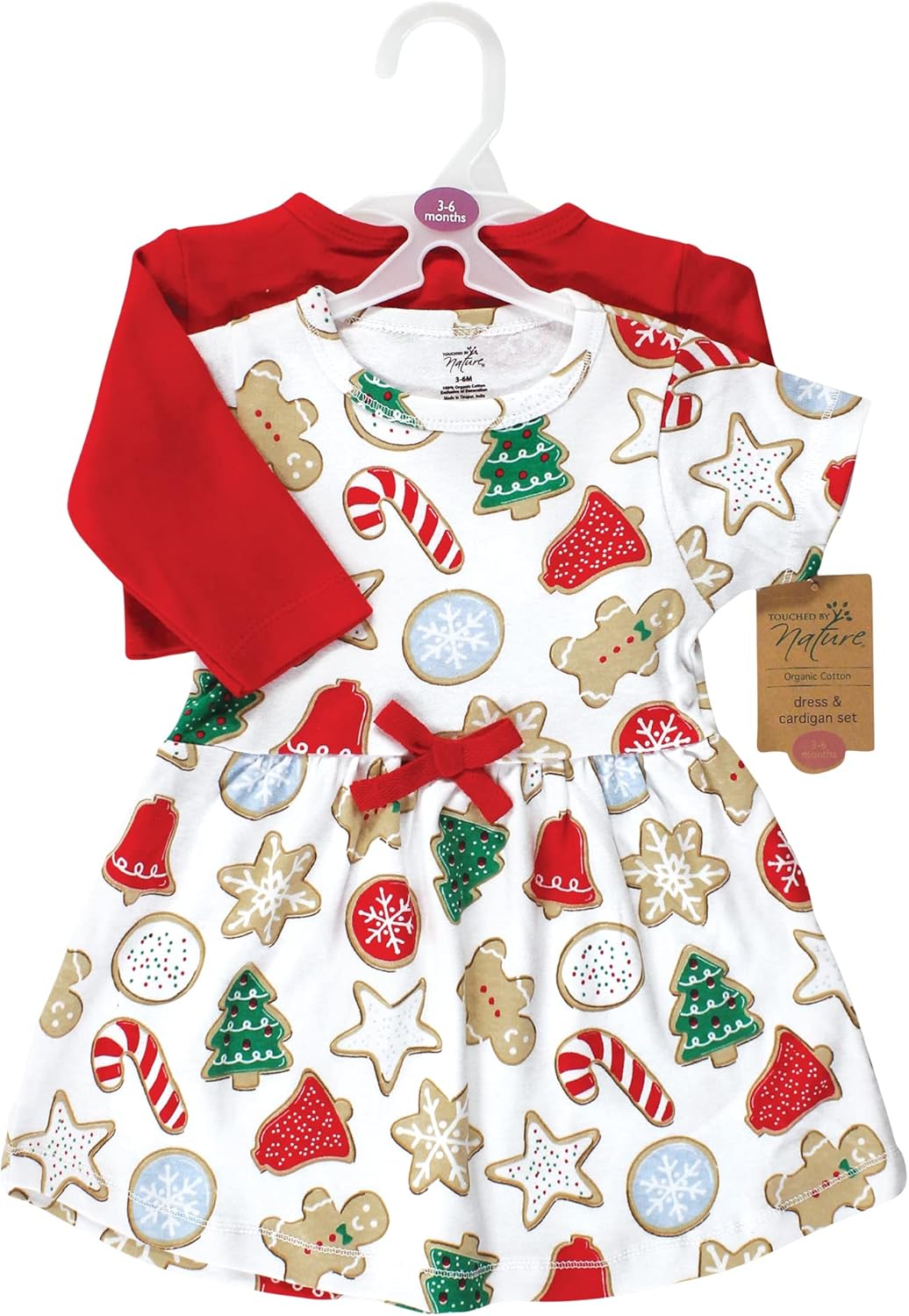 Touched by Nature baby-girls Organic Cotton Dress and Cardigan - Image 2