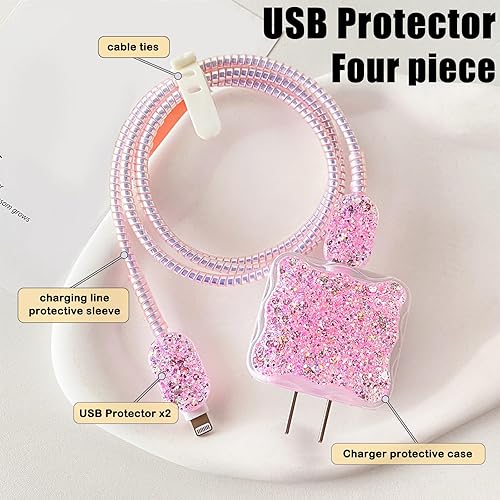 Miniatura 9 de Protector de cable de lujo para cargador de iPhone de Apple, diseño de borde ondulado, funda USB de línea de datos, protector de cargador de