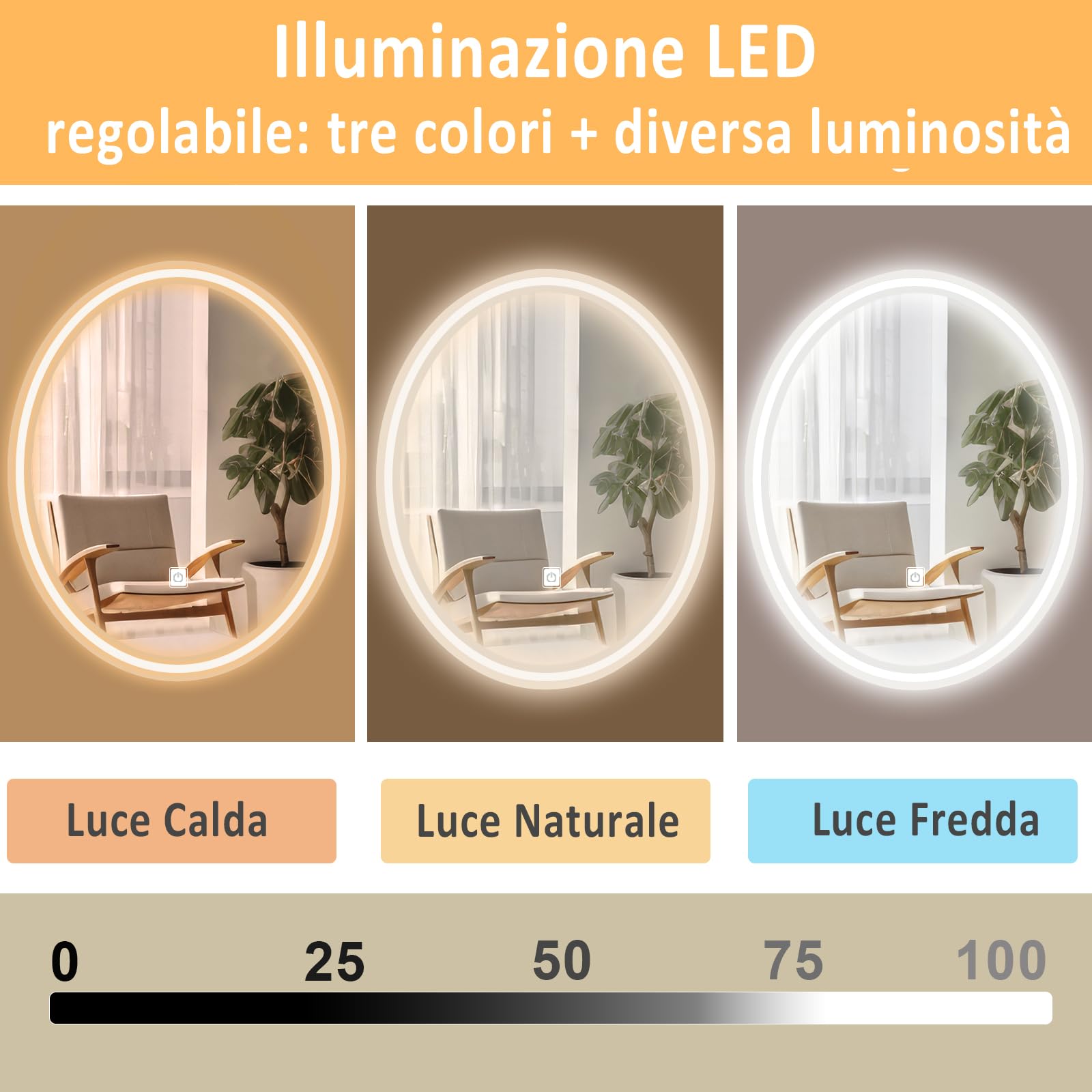 YU YUSING Toeletta con Luci LED, Tavolo da Trucco con Specchio e Sgabello, 4 cassetti e Comodino Rimovibile, Postazione da Trucco, Comodino Camera da Letto, Consolle da Trucco