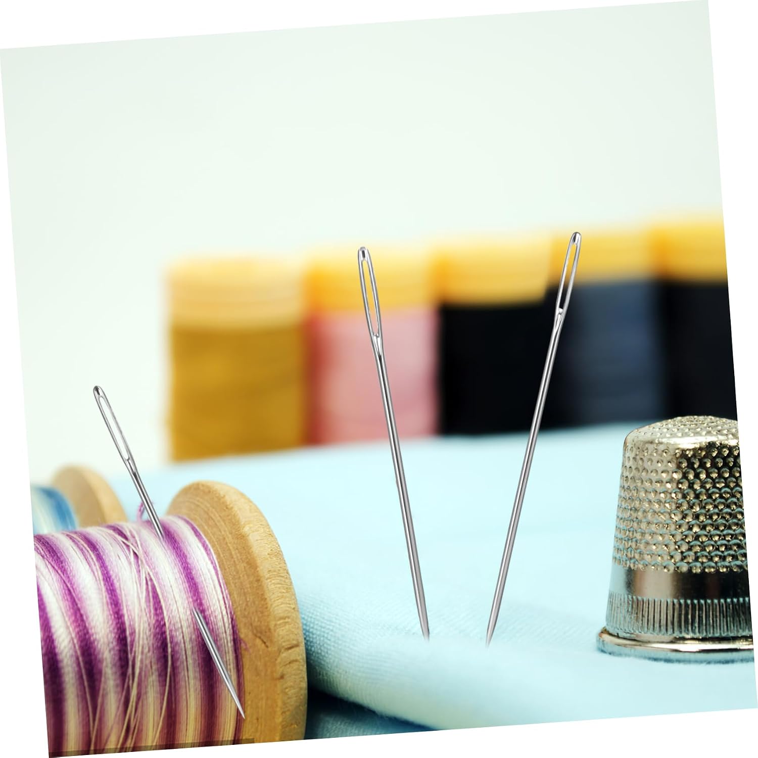 IWOWHERO Embroidery Needles for Hand Sewing 25pcs Set Stainless Steel Large Eye Needles for Crafts