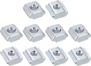 uxcell t Nuts, 25pcs - Galvanized Carbon Steel t Slot Bolts, 2020 Series M3 Hammer Head Fastener, Sliding t Nuts for Aluminum Extrusion Profile (Silver)