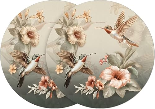 Miniatura 40 de Juego de 6 manteles individuales redondos resistentes al calor de mármol dorado de 15 pulgadas para decoración de mesa de comedor resistente al