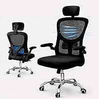 Cadeira de Escritório Ergonômica Premium NR17 Preta Giratória Reclinável 145 Graus com Suporte Lombar Encosto Mesh Respirável Cadeira Gamer Regulagem de Altura e Braços Suporta até 120kg