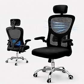Cadeira de Escritório Ergonômica Premium NR17 Preta Giratória Reclinável 145 Graus com Suporte Lombar Encosto Mesh Respirável Cadeira Gamer Regulagem de Altura e Braços Suporta até 120kg