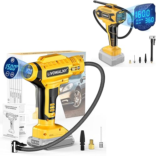 Compresor de aire inalámbrico para inflador de neumáticos compatible con batería Dewalt 20V Max