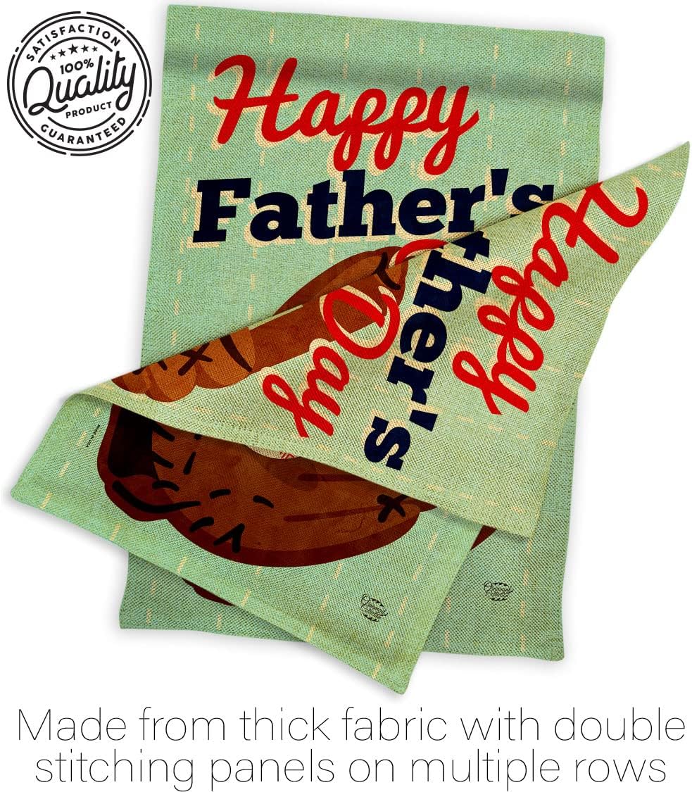 Father's Day Game Burlap Garden Flag - Family Dad Daddy Papa Grandpa Best Parent Sibling Relatives Grandparent - House Decoration Banner Small Yard Gift Double-Sided Made In USA 13 X 18.5