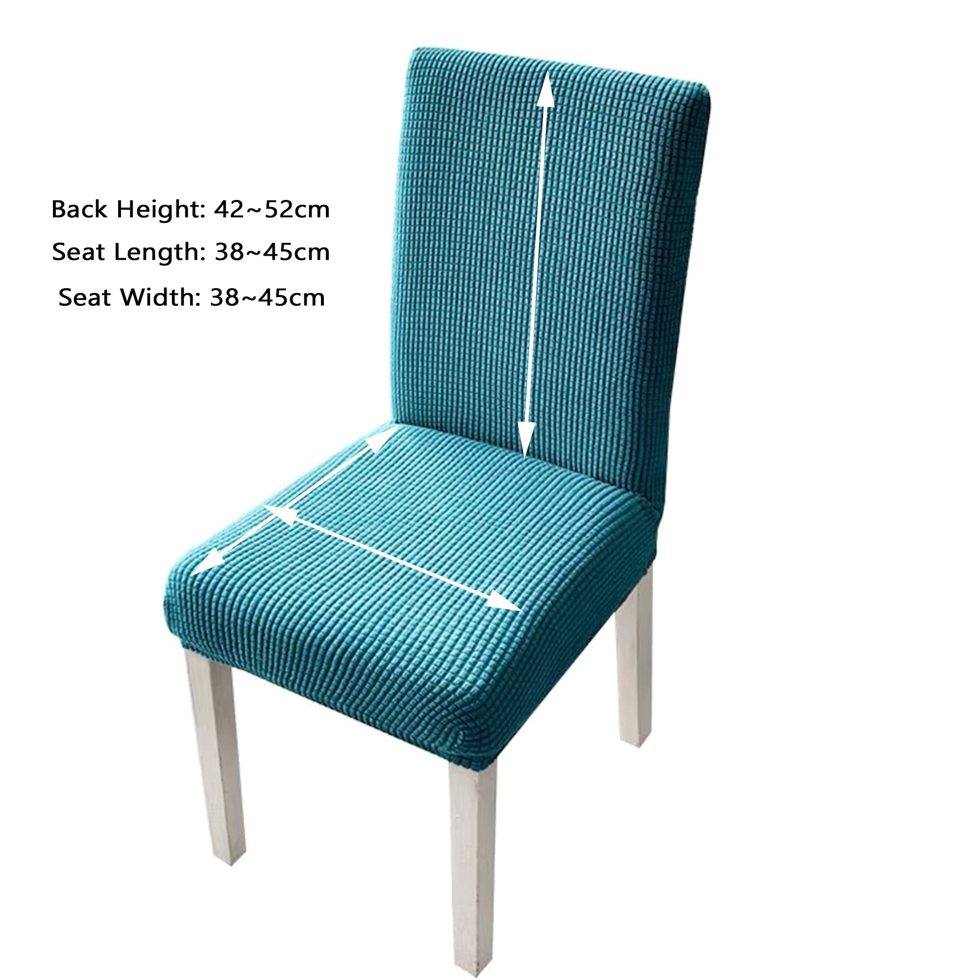OKYUK Coprisedie Elasticizzati In Set Da 6 Verde Fagiolo Jacquard - Lavabili In Lavatrice Per Sala Da Pranzo E Feste - 4