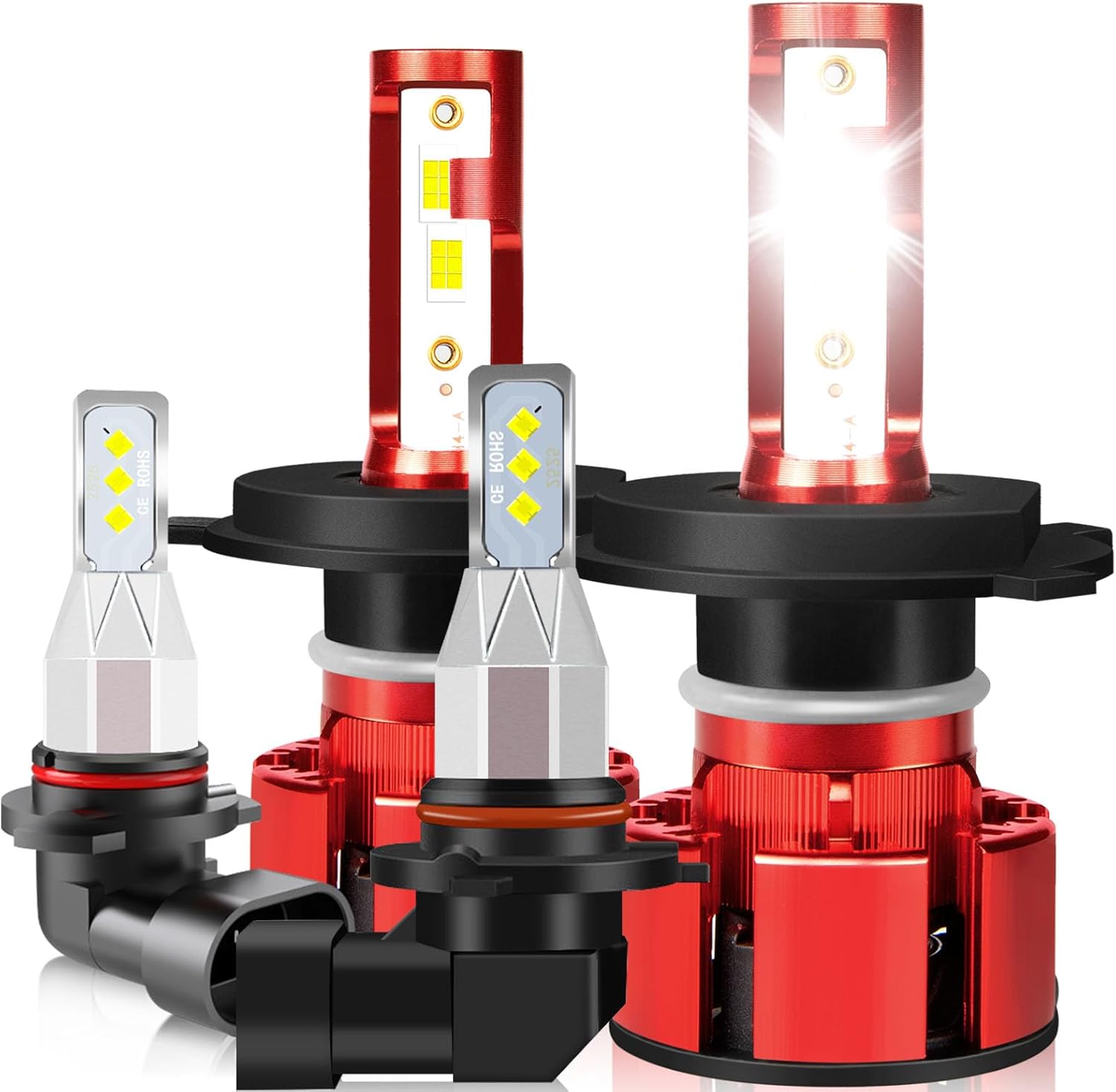 For Toyota Prius 2001 2002 2003 2004 2005 2006 2007 2008 2009 Light Bulbs, 800% Brightness Hi and Lo Beam+Fog Light Bulbs, Superfocused Beam Mode, 6500K White, 36000LM Super Bright, 4PCS