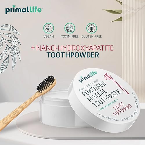 Miniatura 5 de Primal Life Organics - Polvo de dientes de boca sucia polvo de limpieza de dientes aceites esenciales saborizados con caolín natural y arcilla de