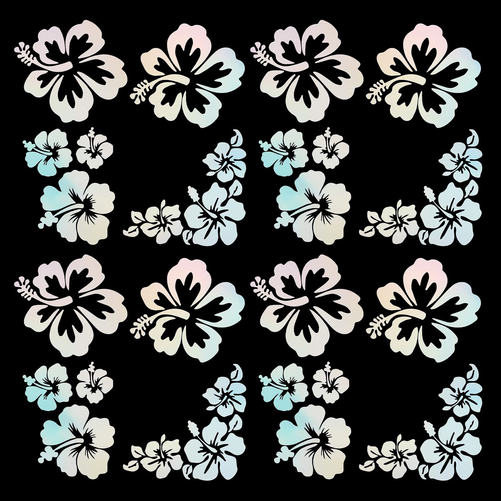 GORGECRAFT 4 hoja de Pegatinas para Coche con Flores de Hibisco Tamaño Grande 6 unidades de Flores Hawaianas Protección Solar Autoadhesivas Accesorios para Coche Decoración Exterior Automotriz(Blanco) — view 20