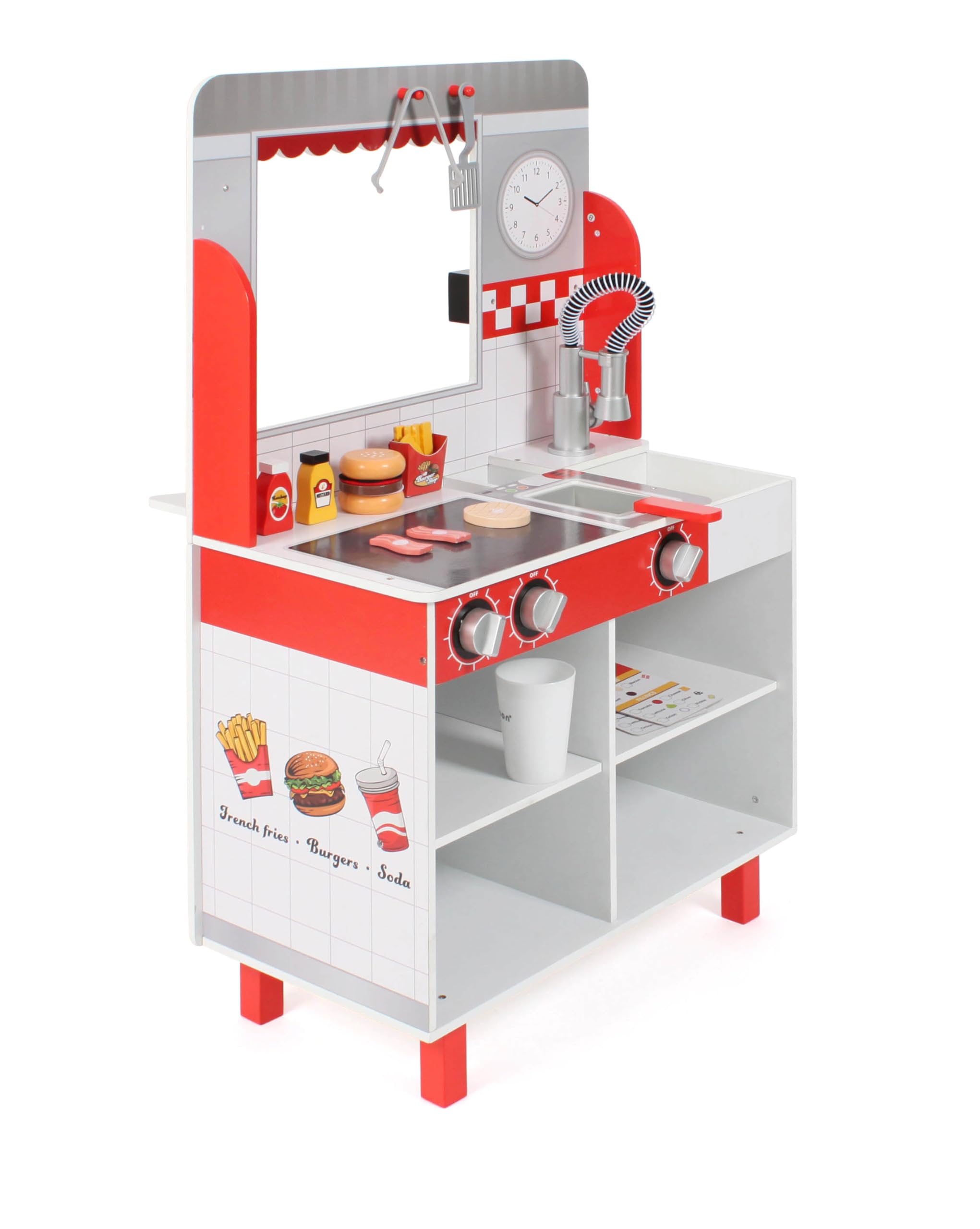 Bayer Chic 2000 Burgerladen | Holz | Mit Grill, Fritteuse & Getränkestation | Realistischer Burgerladen aus Holz. Inkl. Grill, Fritteuse & Getränkespender. Fördert Rollenspiel & Kreativität ab 3 Jahren.