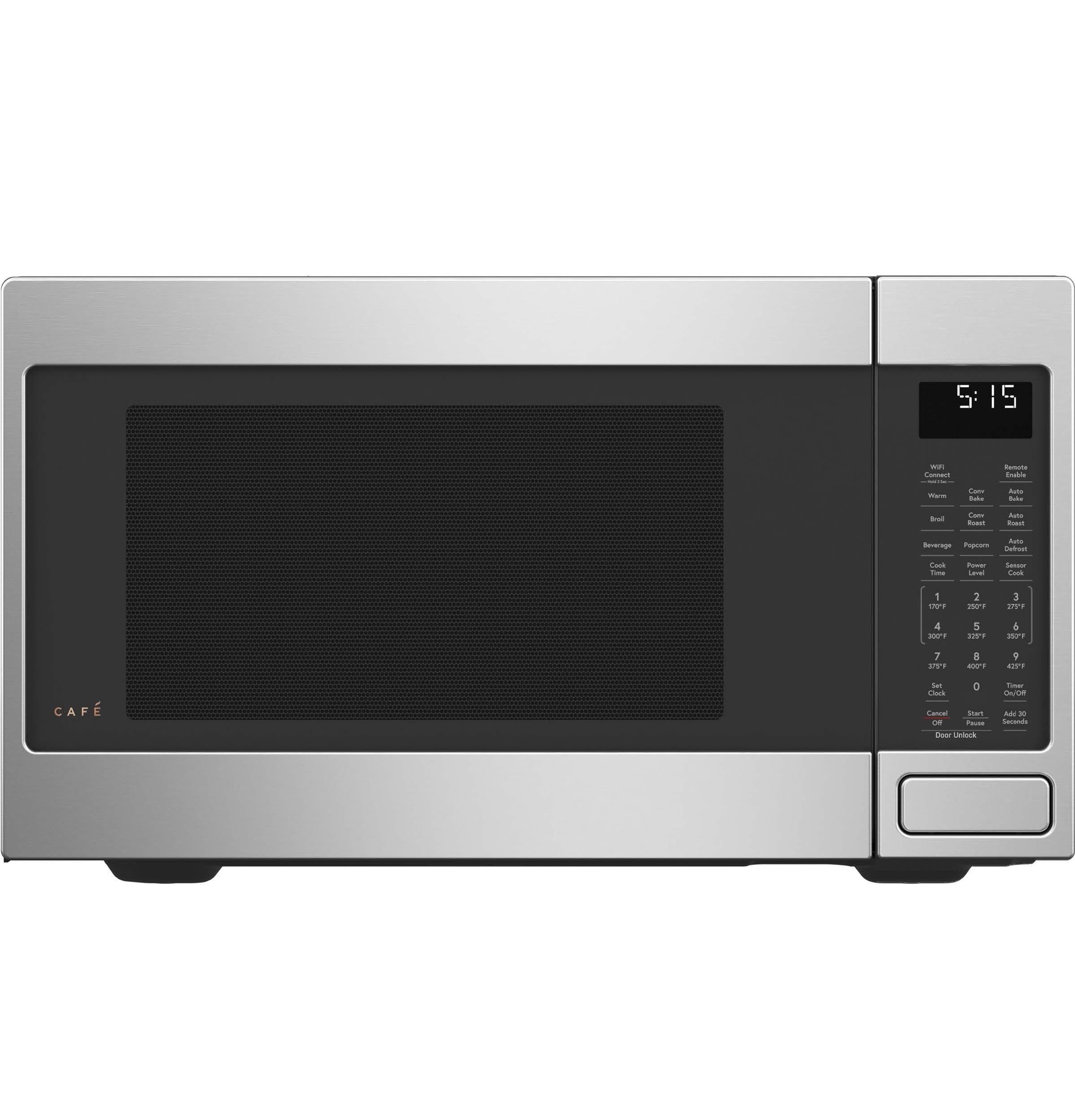 Caf CCWK15C1WSS Countertop Convection Microwave Oven with Child Lock Technology Broil Auto-Cook Roast Defrost Warm Scan-to-Cook WiFi-Connectivity 1000W