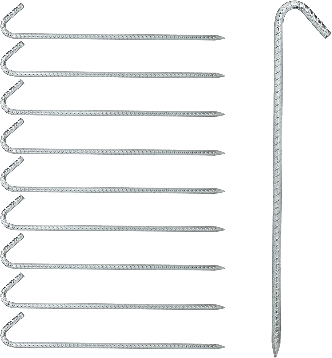 Relaxdays Lot de 10 Sardines de Sol, Long, Stable, Ancres de Sol pour