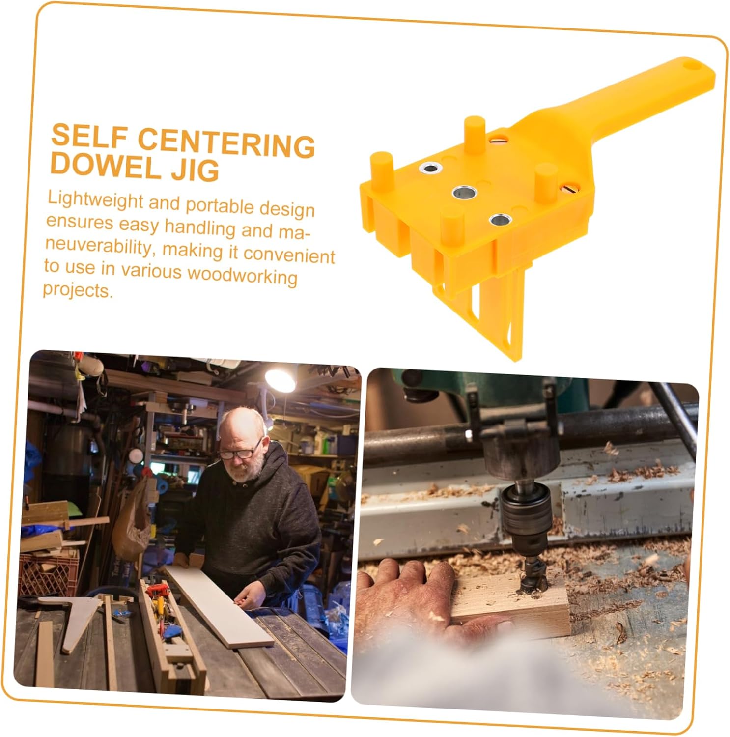 Self Centering Doweling Tool for Woodworking and Construction Lightweight and Portable Design for Easy Use Carpentry Projects