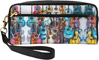 Color Acoustic And Guitars Cosmetic Bags For Womem,Travel Toiletry Bag Accessories Organizer Zipper Pouch Gift Idea