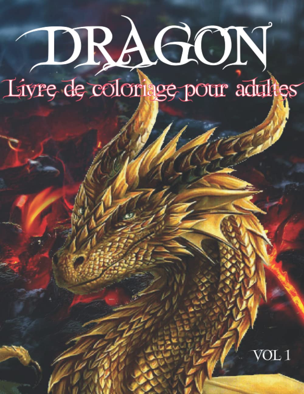 Dragon Vol 1 Livre de coloriage pour adultes: Incroyable design créatif Dragon Fantasy Soulagement du stress Relaxation esprit imagination pour adultes et adolescents