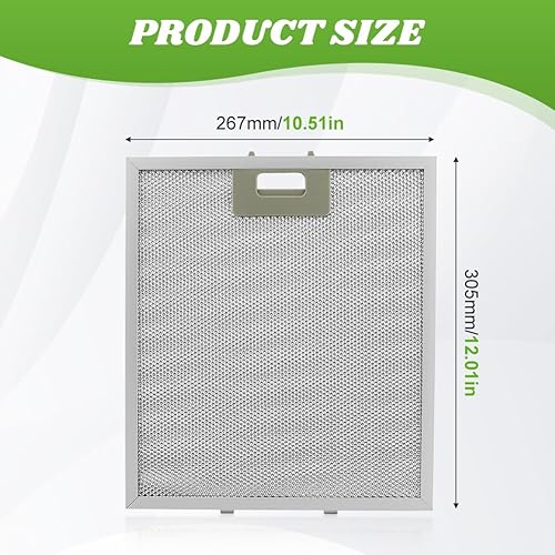 Miniatura 2 de W10169961A - Filtro de campana extractora de 5 capas, color plateado, filtro de grasa de campana de malla de aluminio de 10.5 x 12 pulgadas, apto