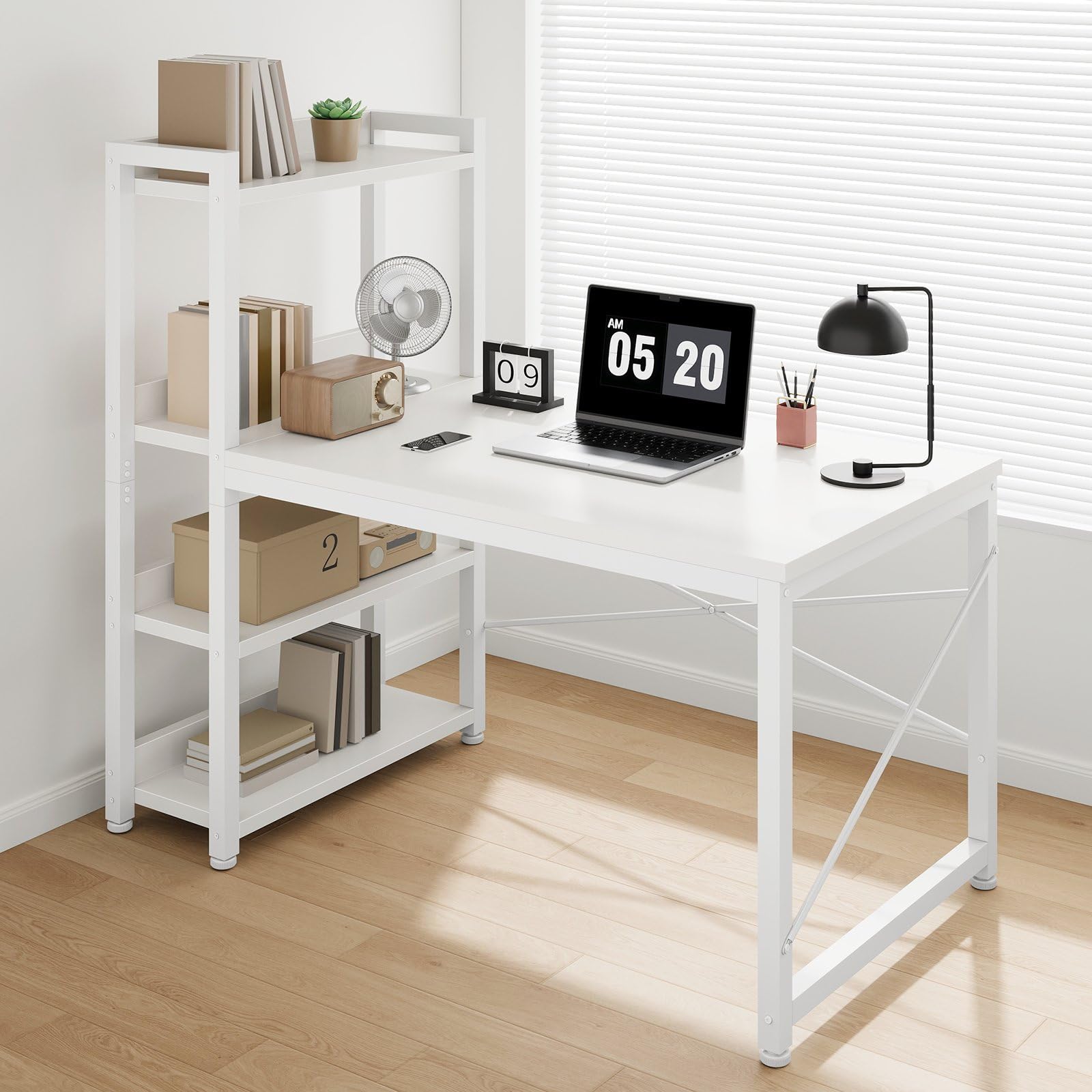 Amazon | YeTom パソコンデスク 机 pcデスク 右棚左棚 幅100cm ラック