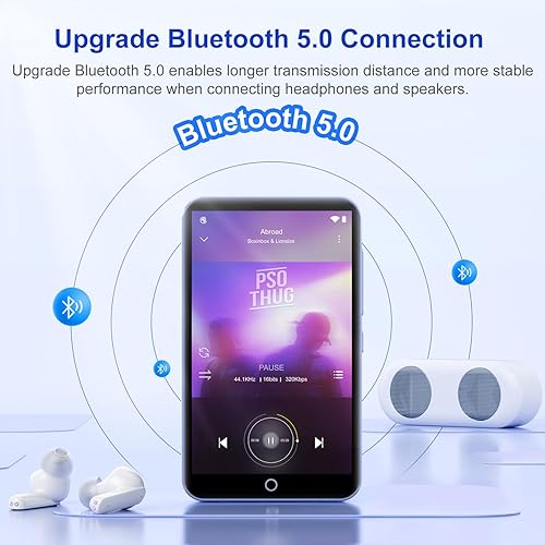 Miniatura 6 de Reproductor MP3 de 96 GB con Bluetooth y WiFi, pantalla táctil IPS portátil de 4.02 pulgadas, reproductor MP3 Android para niños con Spotify,