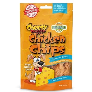 Chips Naturals Cheesy Flavored Doggie Chicken Chips - Small 4 oz Natural High Protein Low Calorie Dog Treats