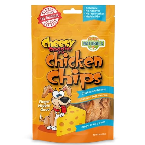 Chips Naturals Cheesy Flavored Doggie Chicken Chips - Small 4 oz Natural High Protein Low Calorie Dog Treats