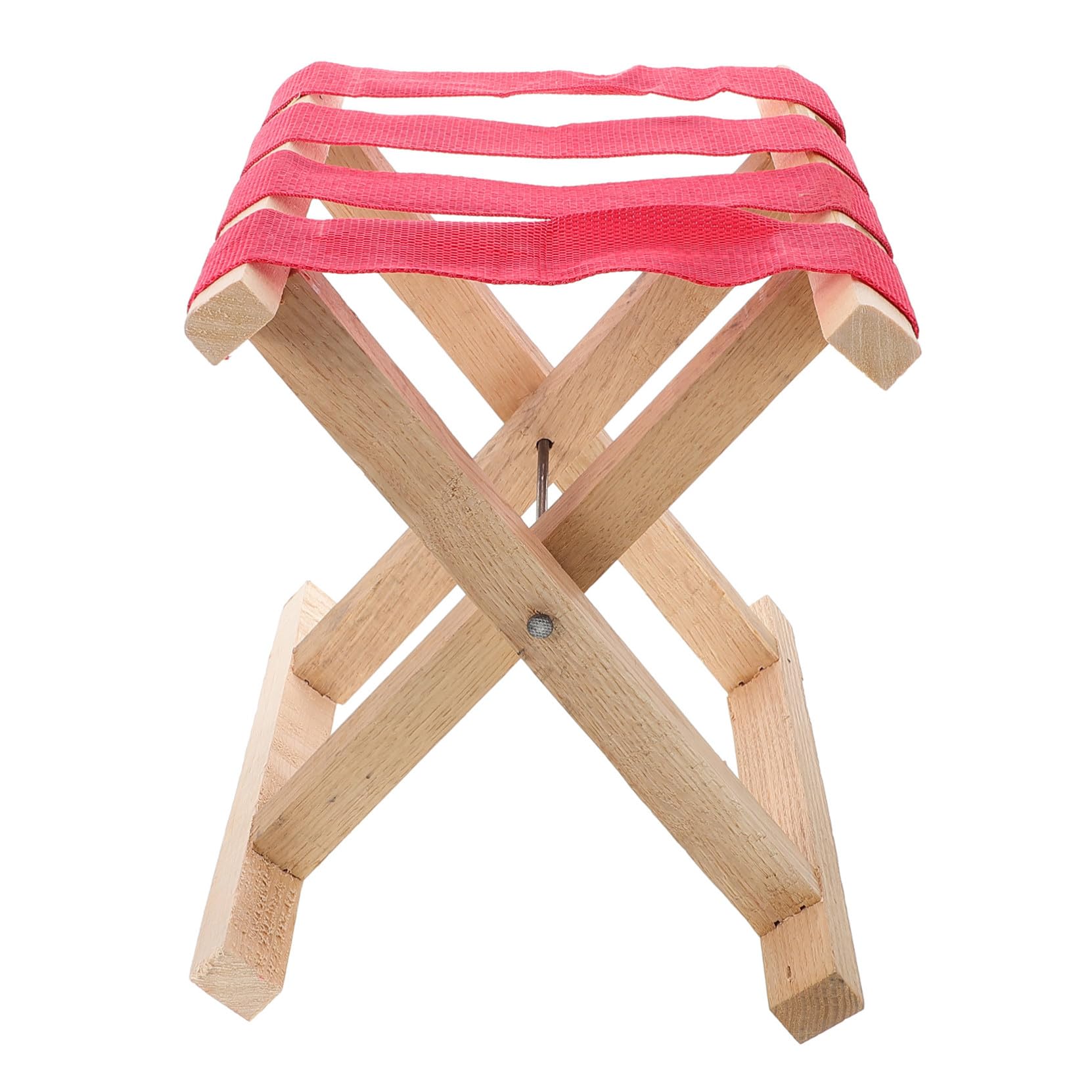 Banc pliable rouge en bois massif pour un camping authentique
