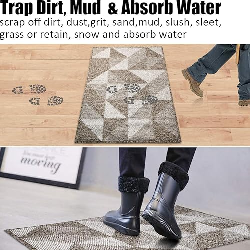Vista 79 de Tapete para interiores de 32 x 48 pulgadas, tapete absorbente para puerta delantera y trasera, parte trasera de goma, antideslizante, atrapador
